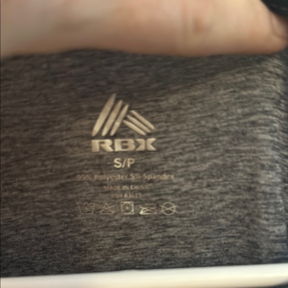 RBX Heather Gray Athletic Long Sleeve Top thumb slots Pullover Size Small - Picture 2 of 6